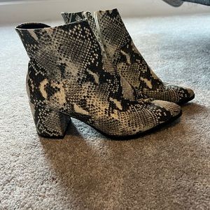 Snake skin patterned booties
